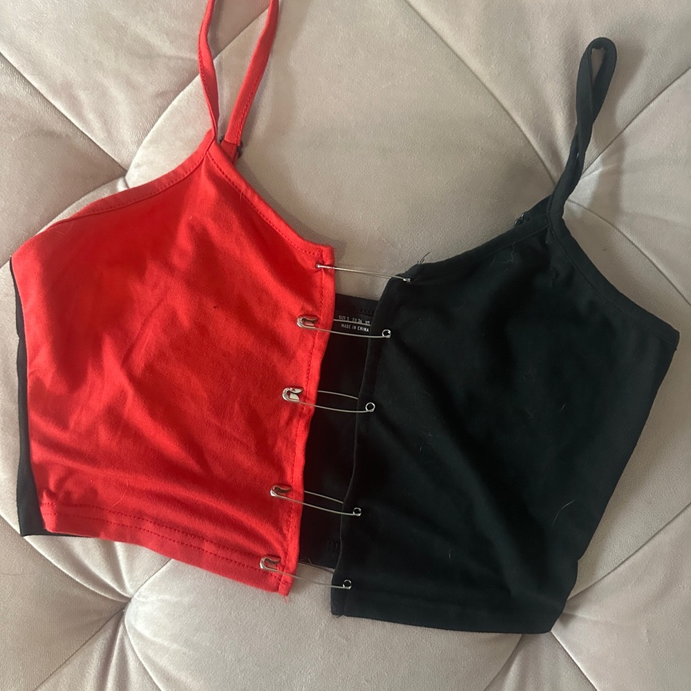Red and Black Women's Top